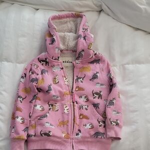 Boden Light Pink Kids Hoodie with Animal Pattern